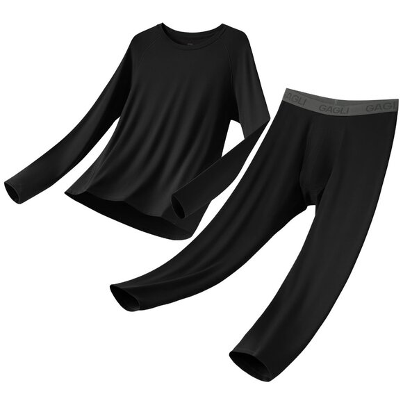 Men's Thermal Base Layer Set Micro-Fleece Lined Thin Long Johns Activewear